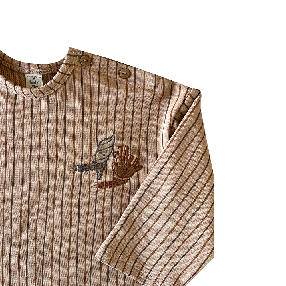 Auntie Me Organik Wavy Striped Eşofman Üstü