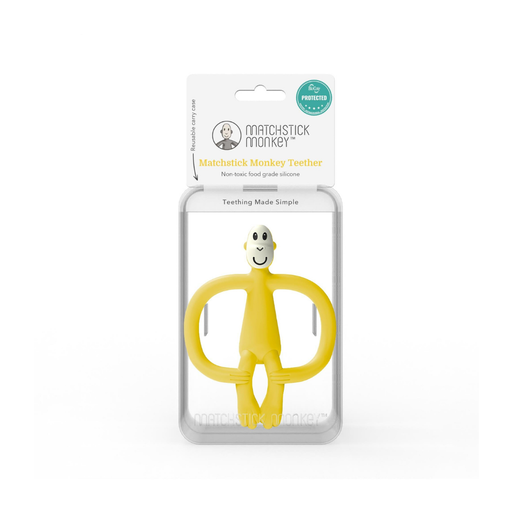 Matchstick Monkey Silikon Diş Kaşıyıcı Monkey Sarı