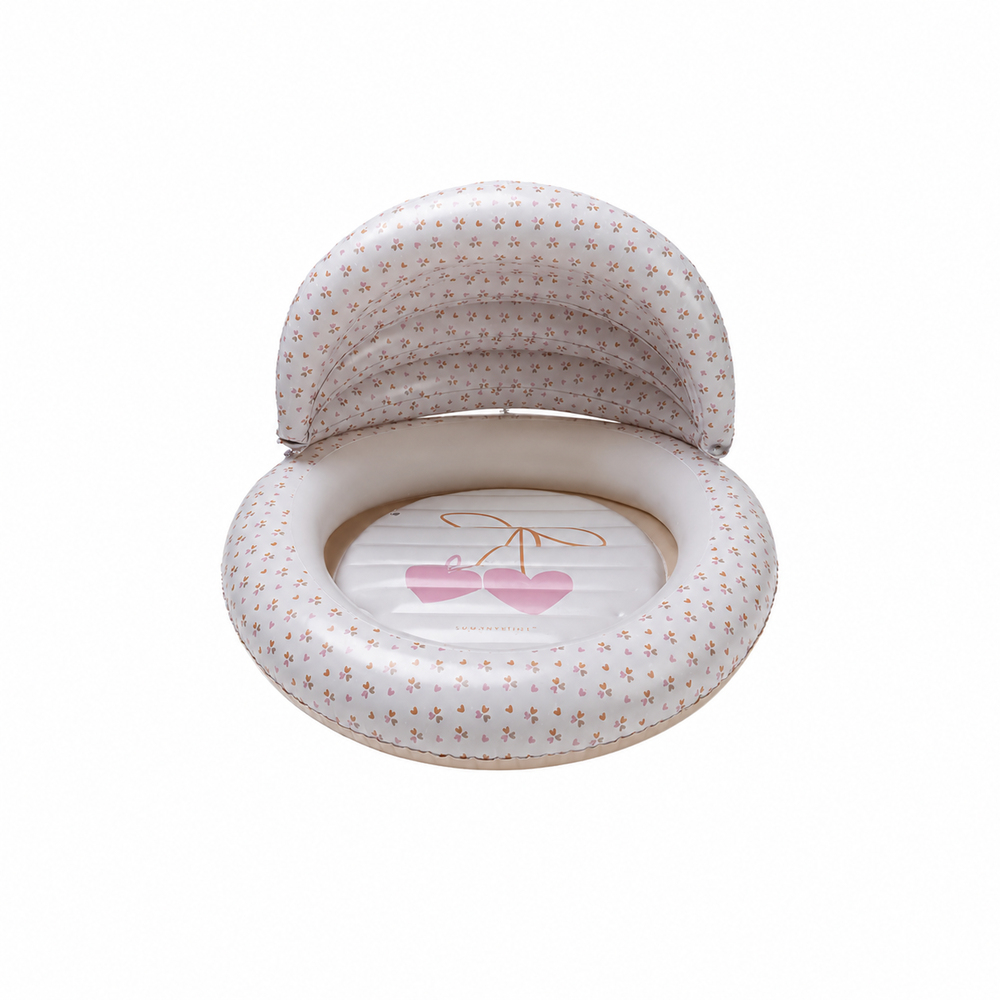 Swim Essentials Bej Cozy Hearts Çocuk Gölgelikli Şişme Oyun ve Yüzme Havuzu 100 cm