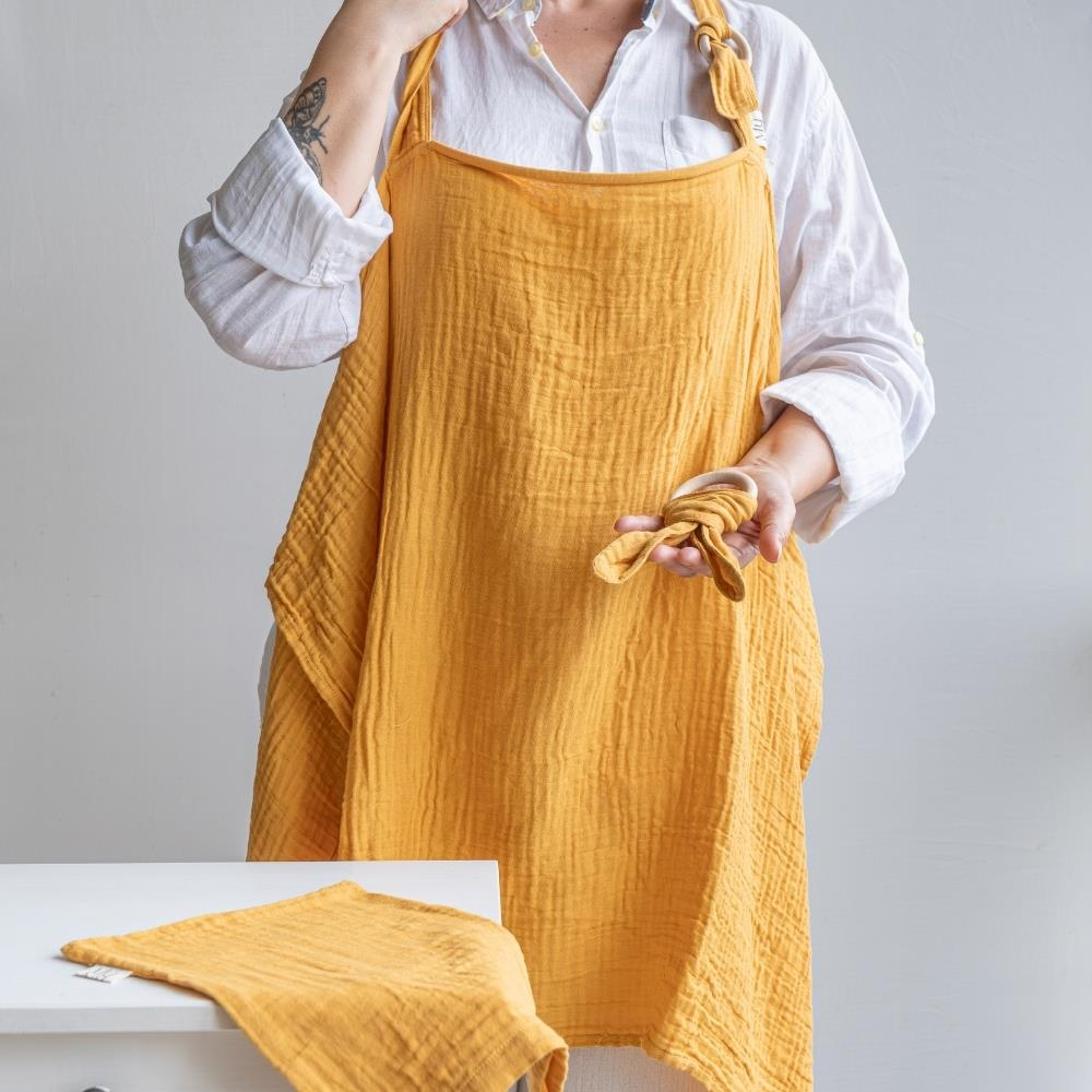 Münü Design Müslin Emzirme Örtüsü Seti Sarı