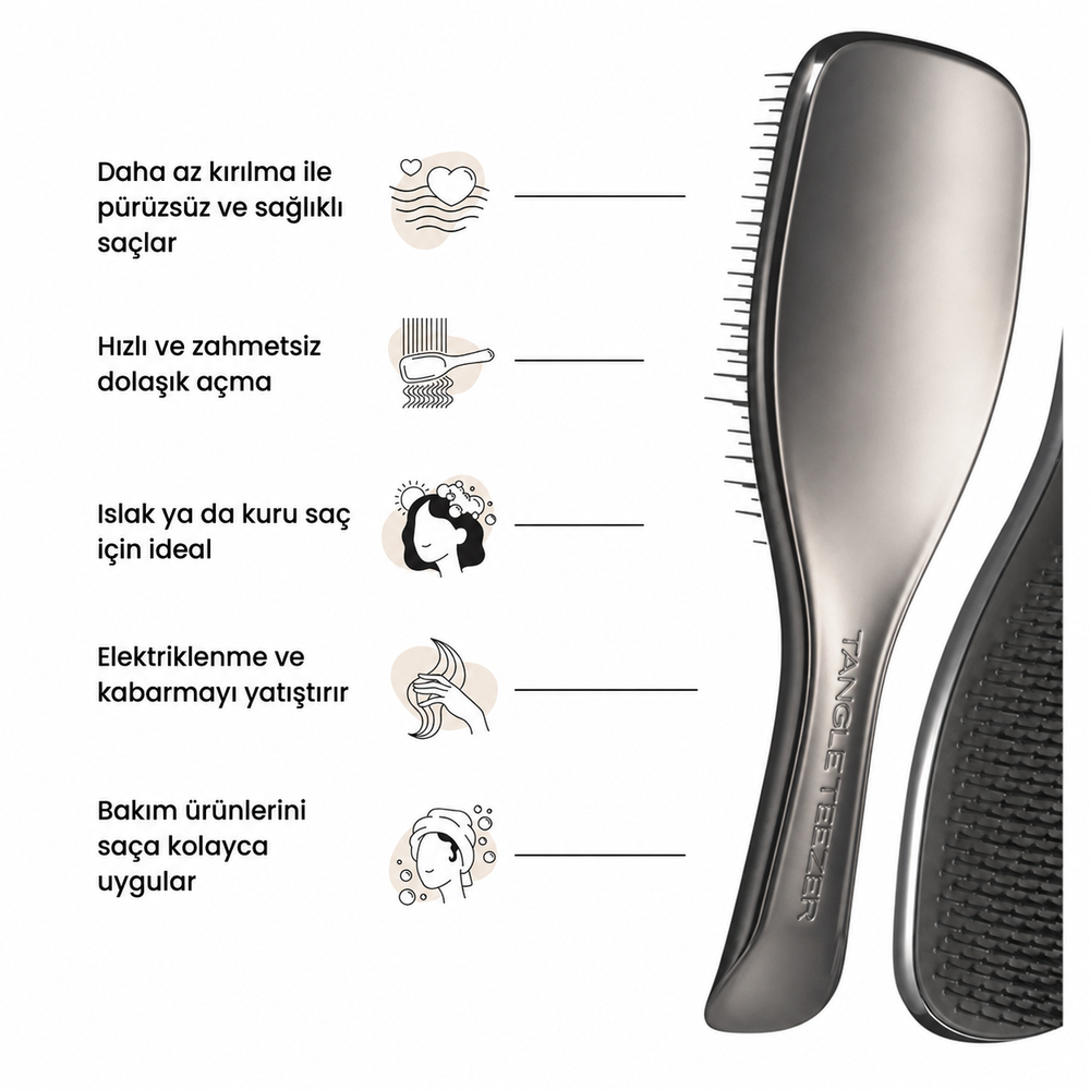 Tangle Teezer Ultimate Detangler Chrome Midnight Silver