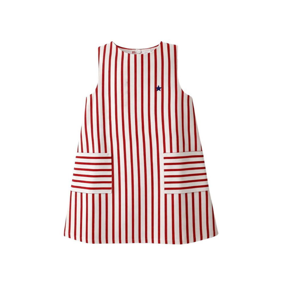 Midu & Fun Fresh Stripe Kırmızı Elbise