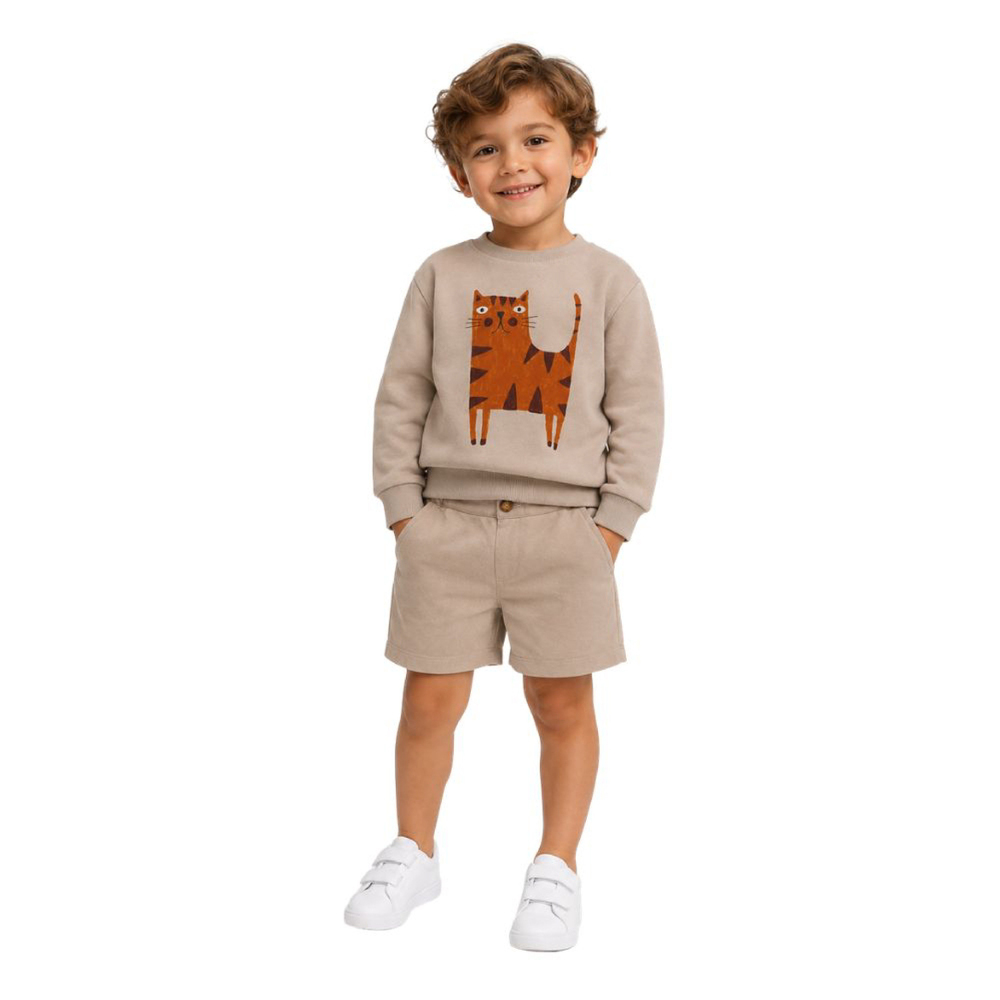 Midu & Fun  Kitty Mood Bej Sweatshirt