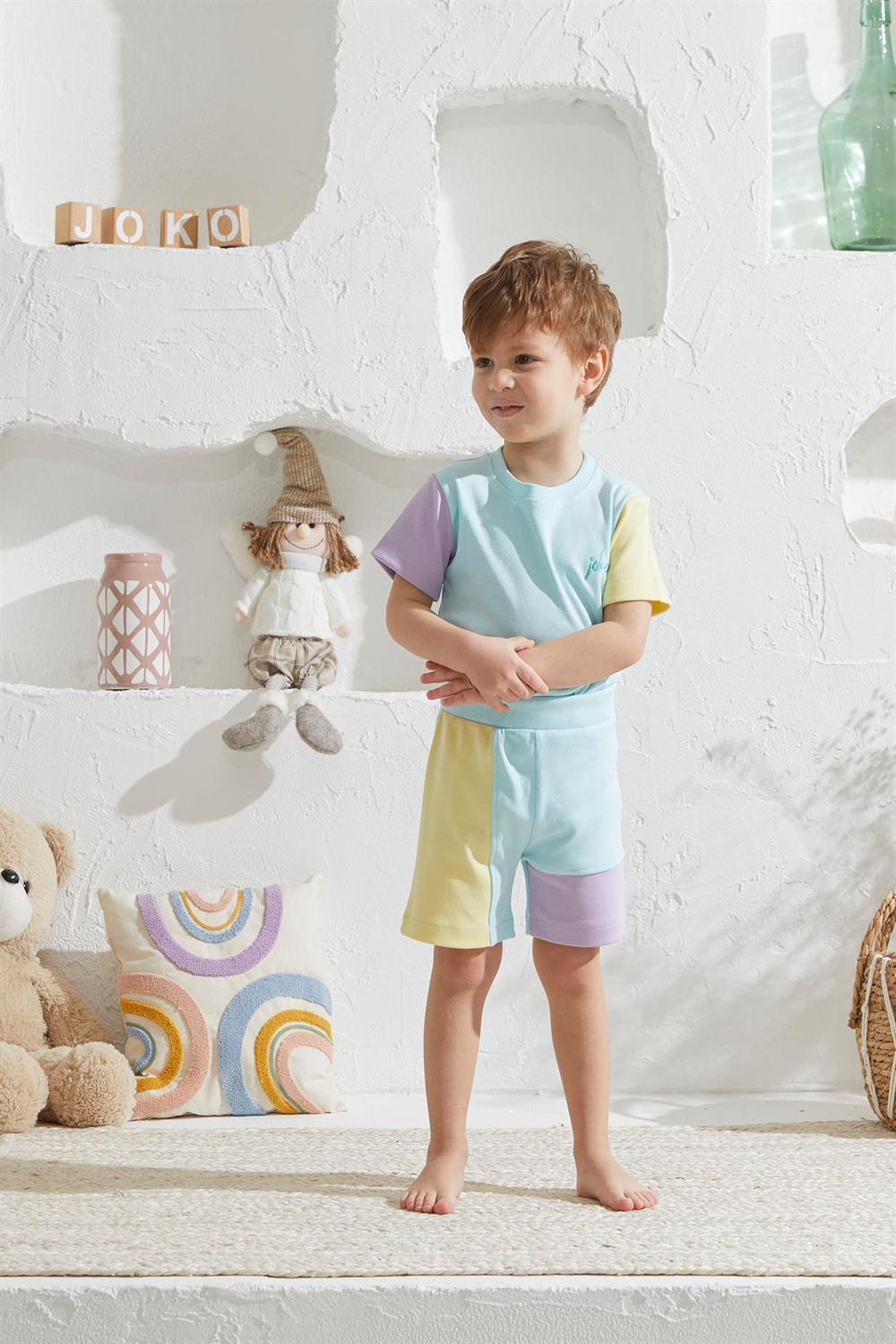 Baby Joko Bloklu Renkli Greg Alt Üst Takım