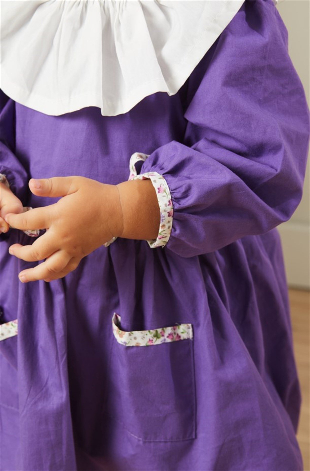 Baby Joko - Kız Çocuk Mor Yakası Fırfırlı Elbise