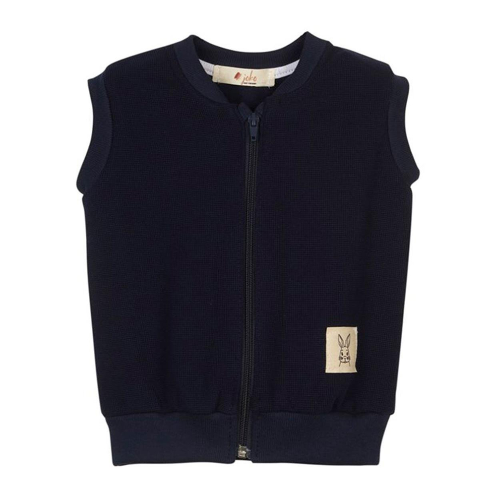 Baby Joko Lacivert Renkli Sevimli Tavşan Etiketli Waffle Yelek