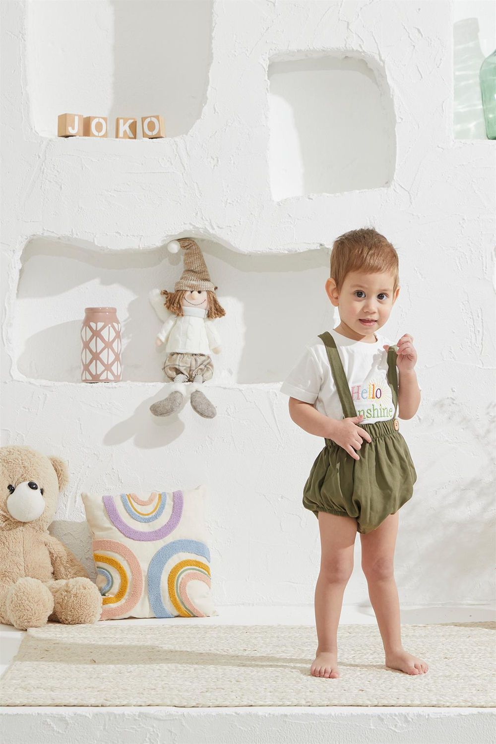 Baby Joko Unisex Bebek Haki Rengi Keten Tulum