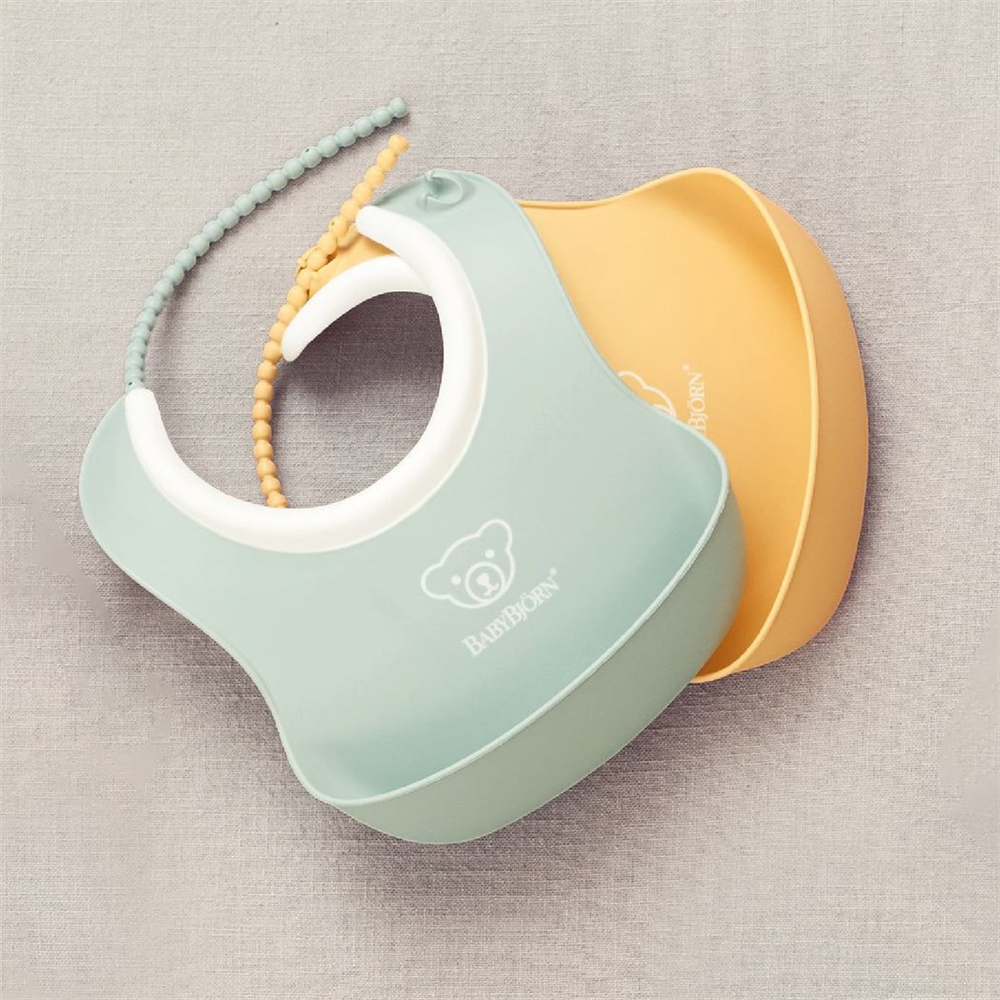 BabyBjörn 2´li Mini Yumuşak Plastik Mama Önlüğü Powder Yellow / Green