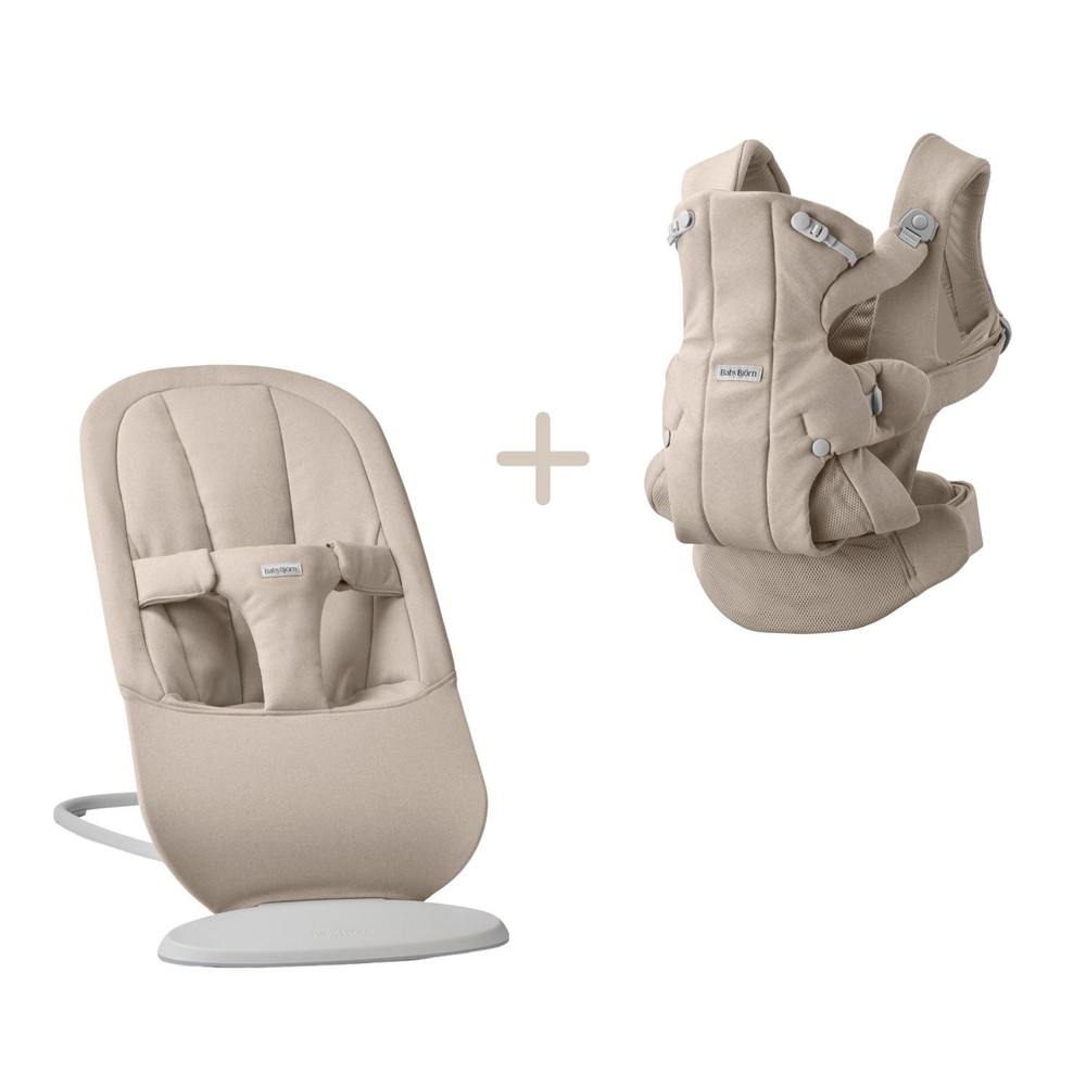 BabyBjörn 2'li Set Begin Ana Kucağı & Kanguru Hold Woven Sand Grey