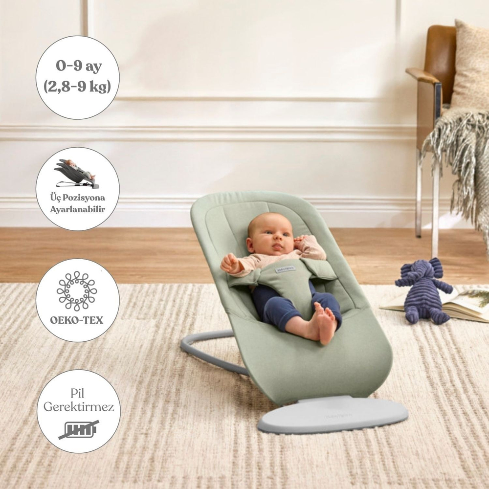 BabyBjörn 2'li Set Begin Ana Kucağı & Kanguru Hold Woven Light Green