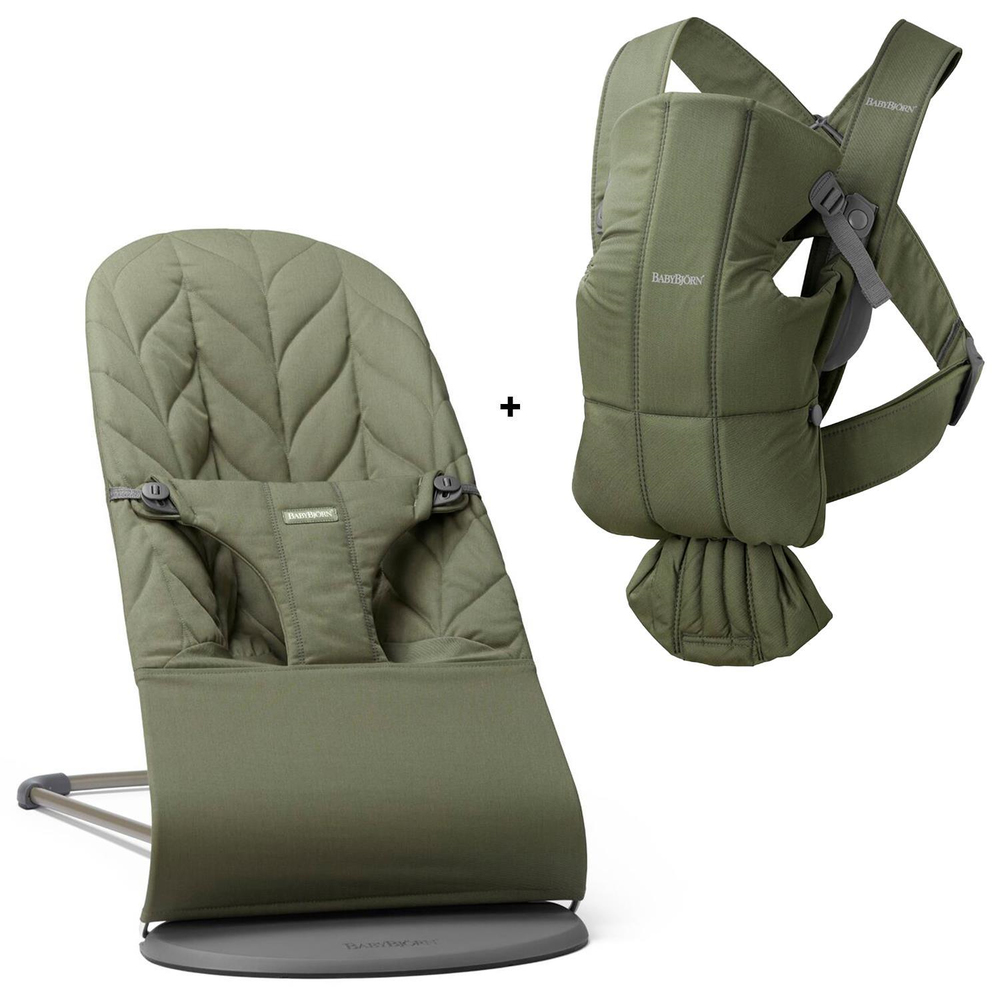 BabyBjörn 2'li Set Bliss Ana kucağı & Kanguru Mini Woven Dark Green