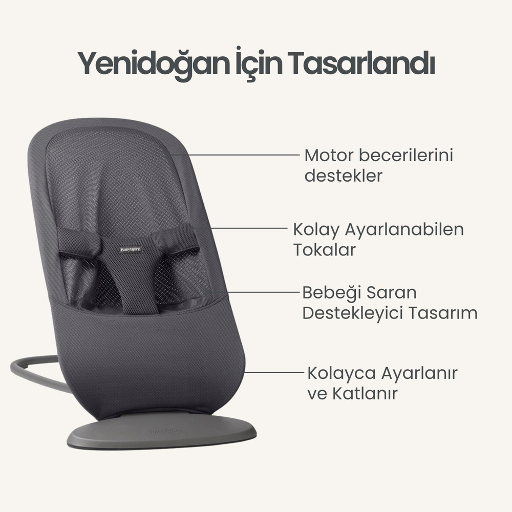 BabyBjörn Begin Ana Kucağı Mesh Dark Grey