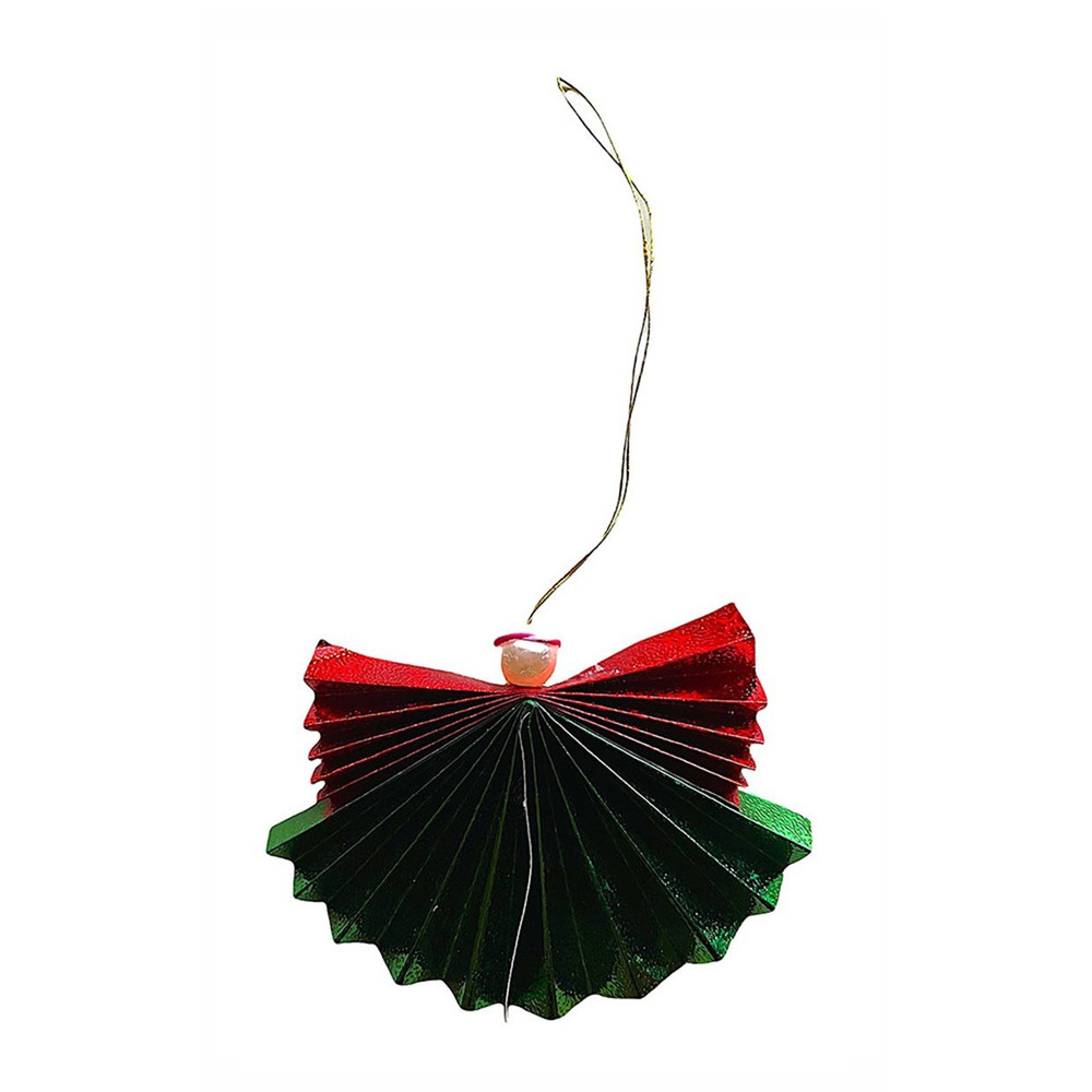 Balin Mandalin Kar Meleği Ağaç Süsü Yeşil Kırmızı