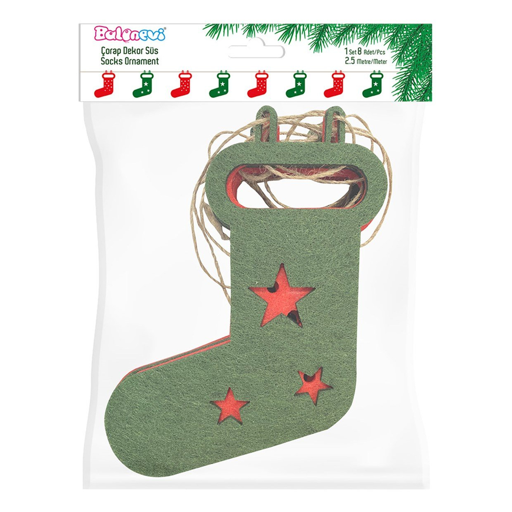 Balonevi Yeni Yıl Keçe Çorap Dekor Süs