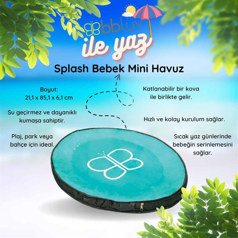 Bblüv Splash Bebek Mini Havuz Turkuaz