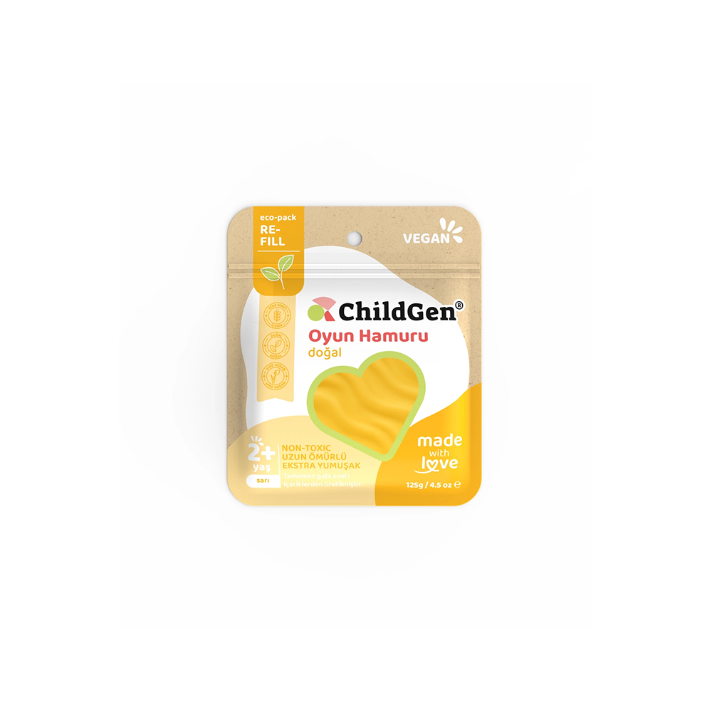 Childgen Play Dough Kartuş 125 gr Sarı Oyun Hamuru