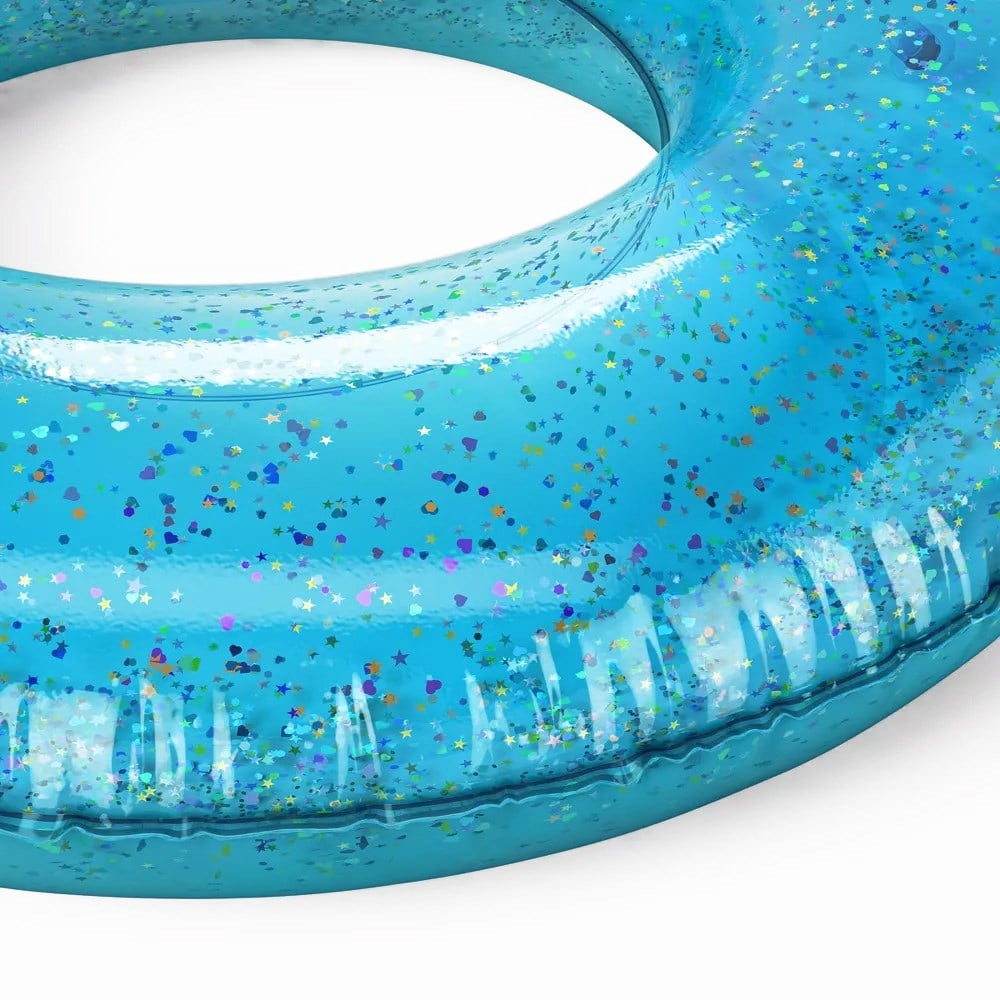 Sun Squad Glitter Pool Inner Tube Teal Blue Yüzme Simidi 92 cm