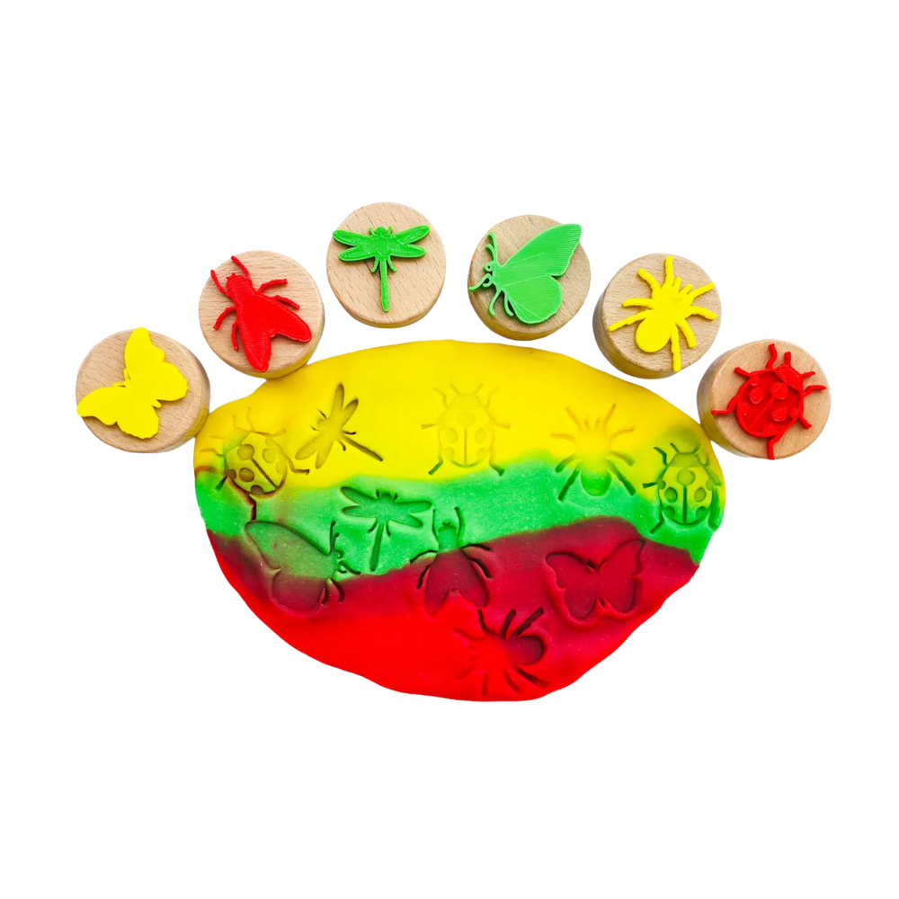 Childgen Play Dough Ahşap Damga Böcekler Seti