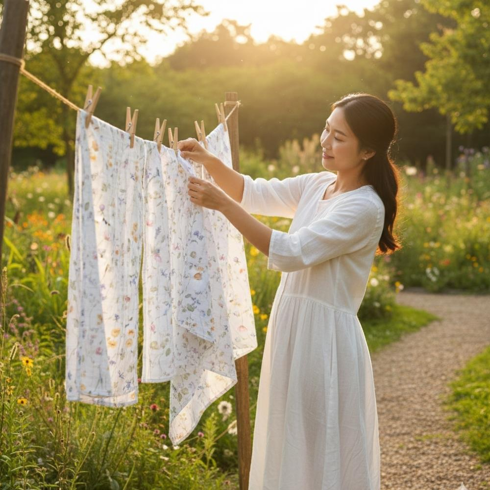 Münü Design Müslin Örtü Çiçek