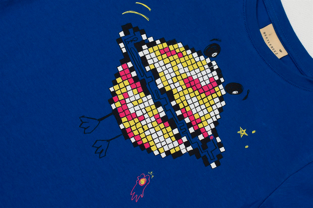 Beetle Beez - Dancing Planet Blue T-shırt