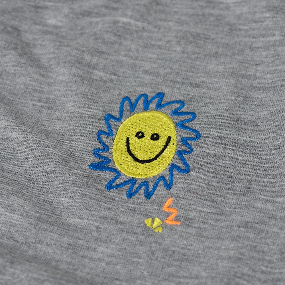 Beetle Beez Happy Sun Fermuarlı Sweatshirt Gri