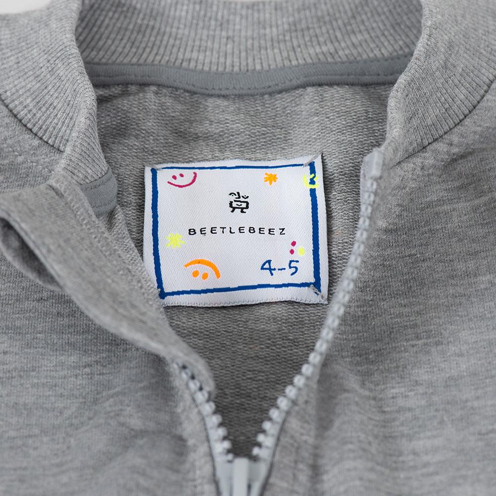 Beetle Beez Happy Sun Fermuarlı Sweatshirt Gri