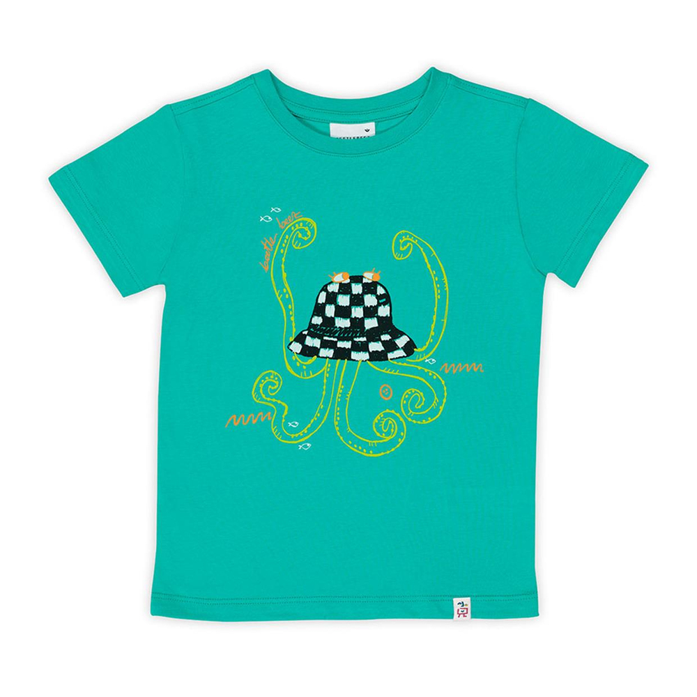 Beetle Beez Mint Funky Octopus Hat Kısa Kollu Tişört