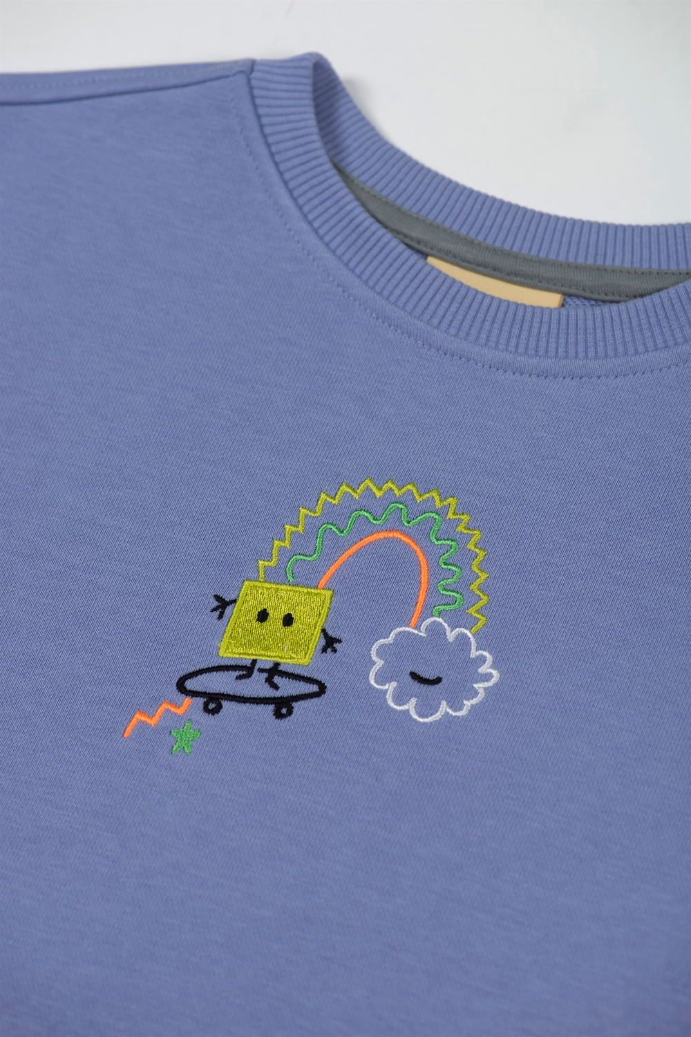 Beetle Beez Square With Cloud Sweatshirt Pair Lilac Purple Eşofman Takımı Striped Cord