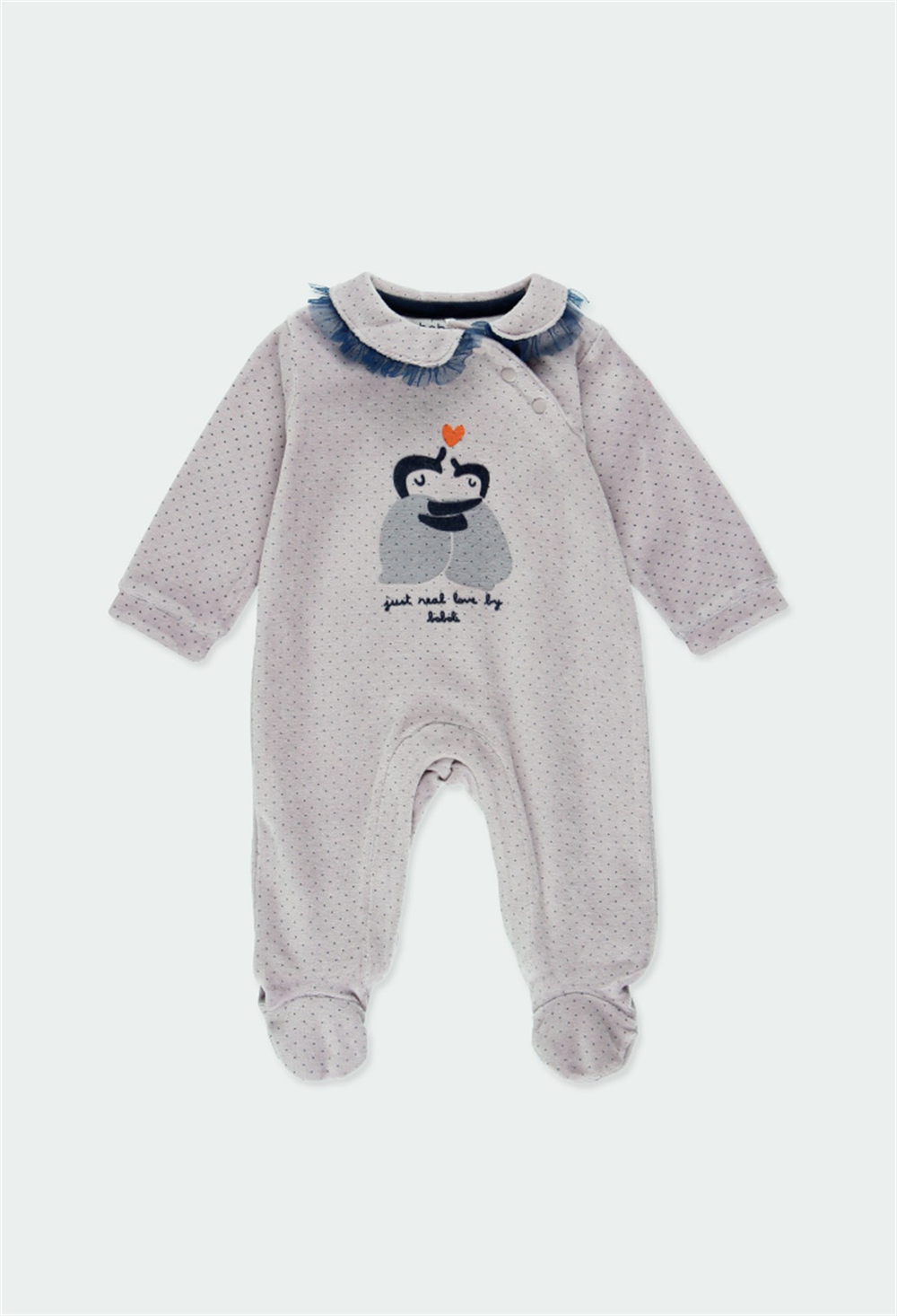 BOBOLİ - KIZ BEBEK KADİFE TULUM