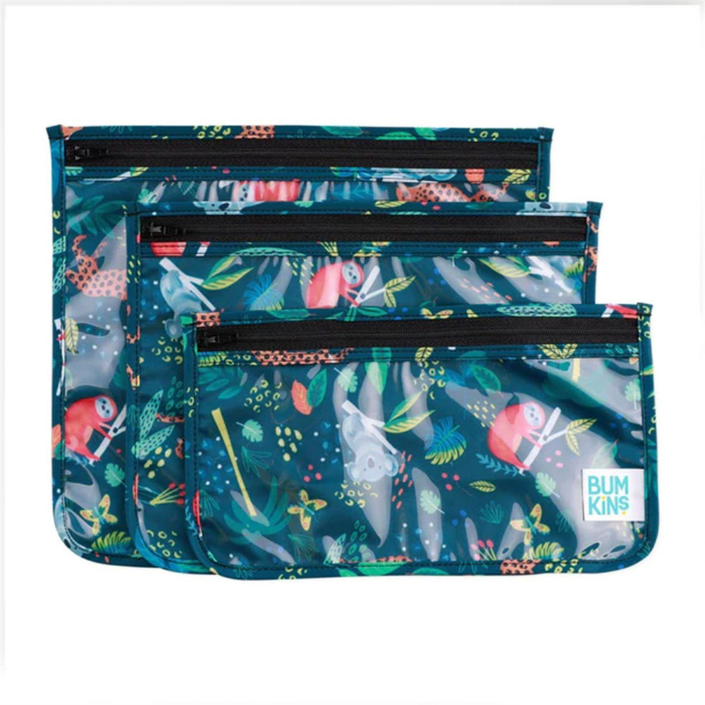Bumkins 3'lü Şeffaf Seyahat Çantası Jungle