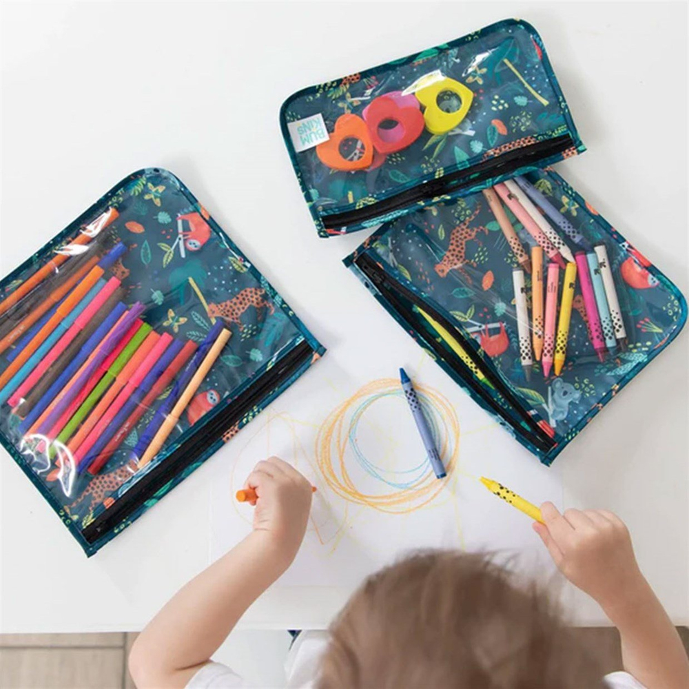 Bumkins 3'lü Şeffaf Seyahat Çantası Jungle