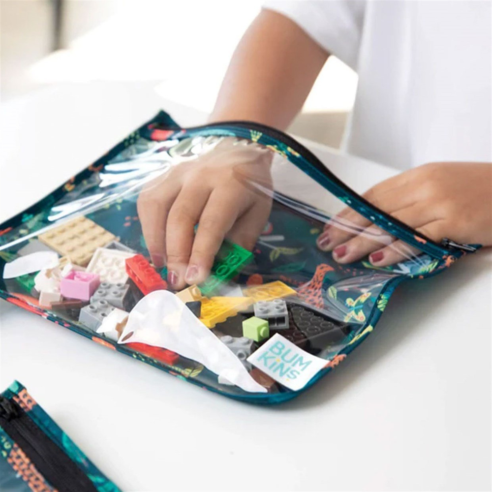 Bumkins 3'lü Şeffaf Seyahat Çantası Jungle