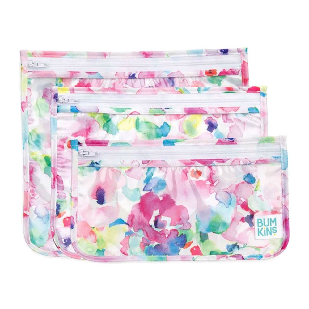 Bumkins 3'lü Şeffaf Seyahat Çantası Watercolor