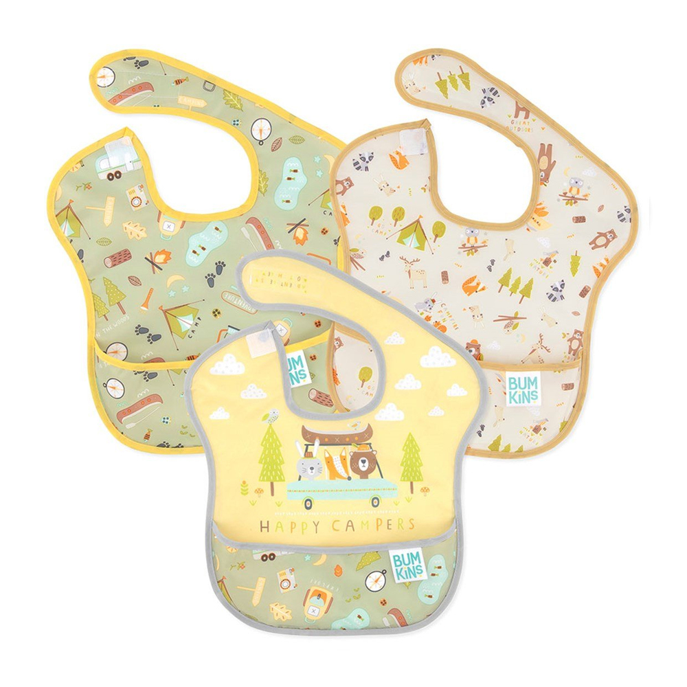 Bumkins 3'lü Superbib Önlük Seti Happy Campers
