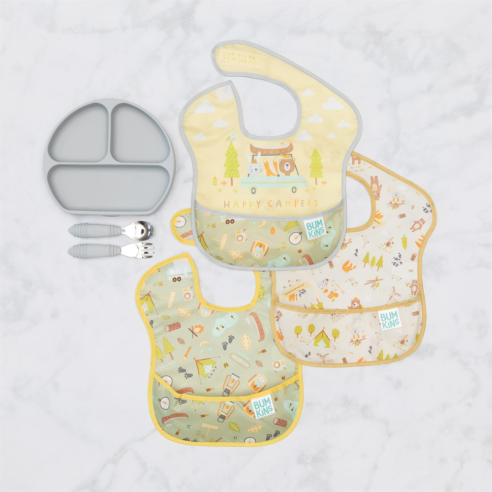 Bumkins 3'lü Superbib Önlük Seti Happy Campers