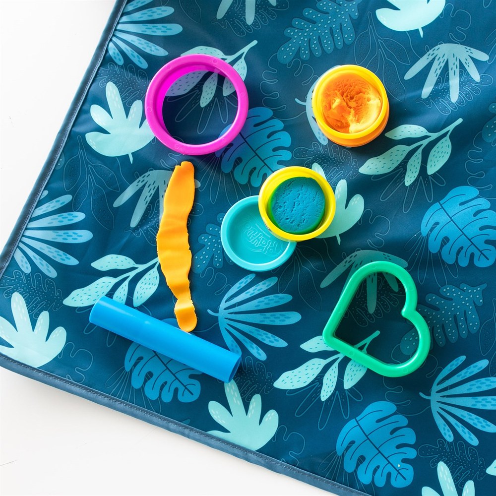 Bumkins Splat Mat Çok Amaçlı Örtü Blue Tropic