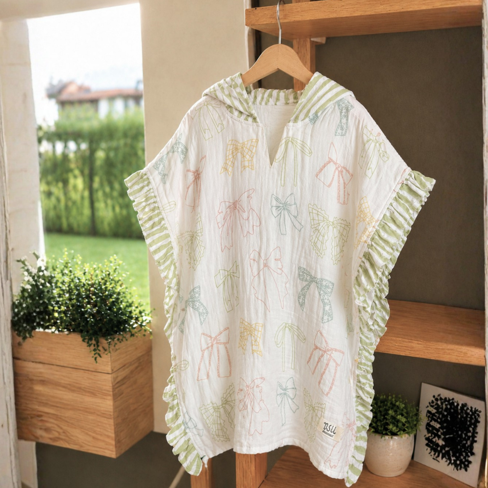 Asu Baby Ribbon Organik Pamuk Fırfırlı Müslin Panço