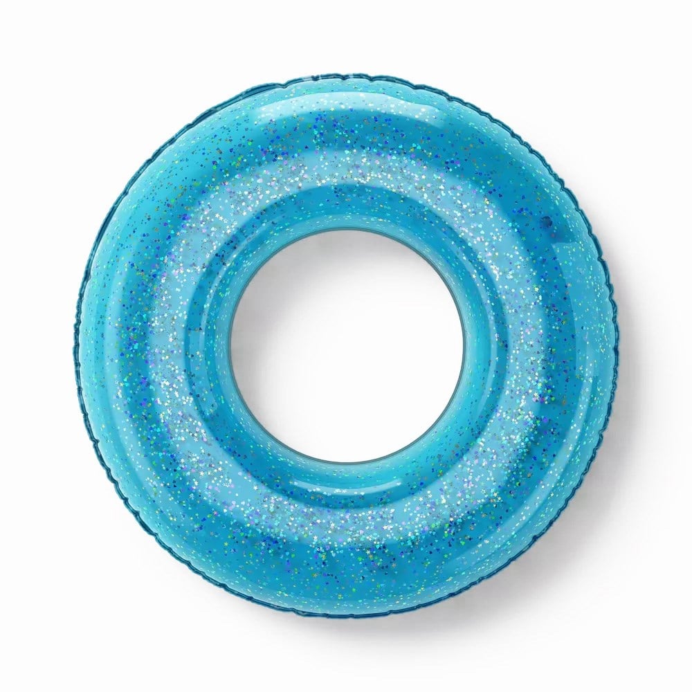Sun Squad Glitter Pool Inner Tube Teal Blue Yüzme Simidi 92 cm