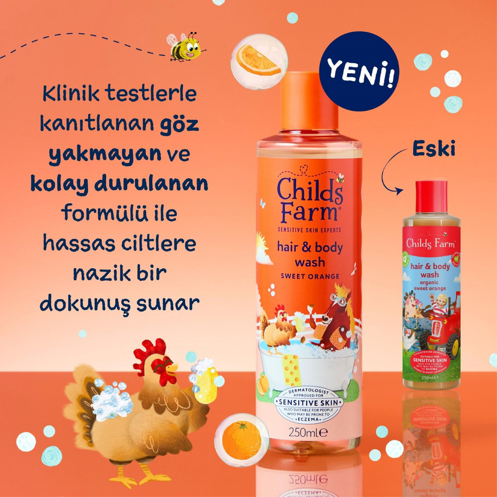 Childs Farm Saç Ve Vücut Şampuanı Organik Tatlı Portakal 250 ml