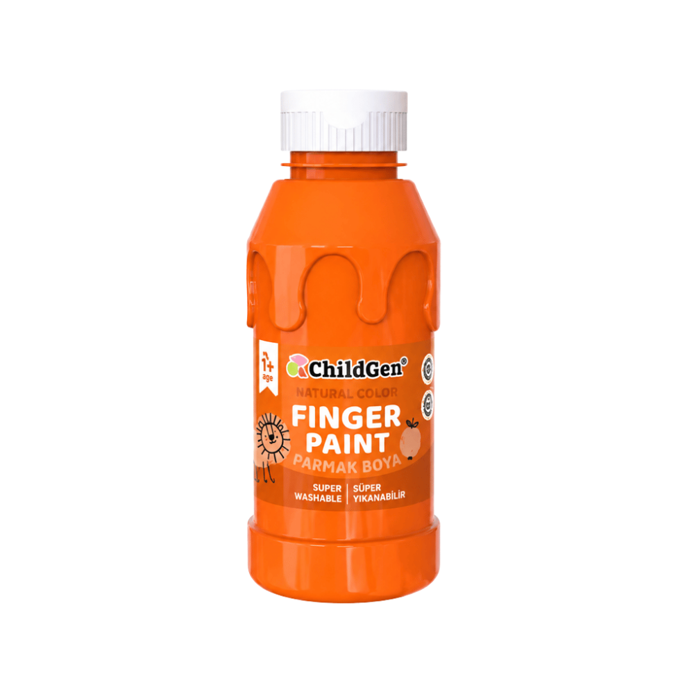 ChildGen Play Dough Süper Yıkanabilir Parmak Boya Süper Yıkanabilir Parmak Boya 350 ml Turuncu