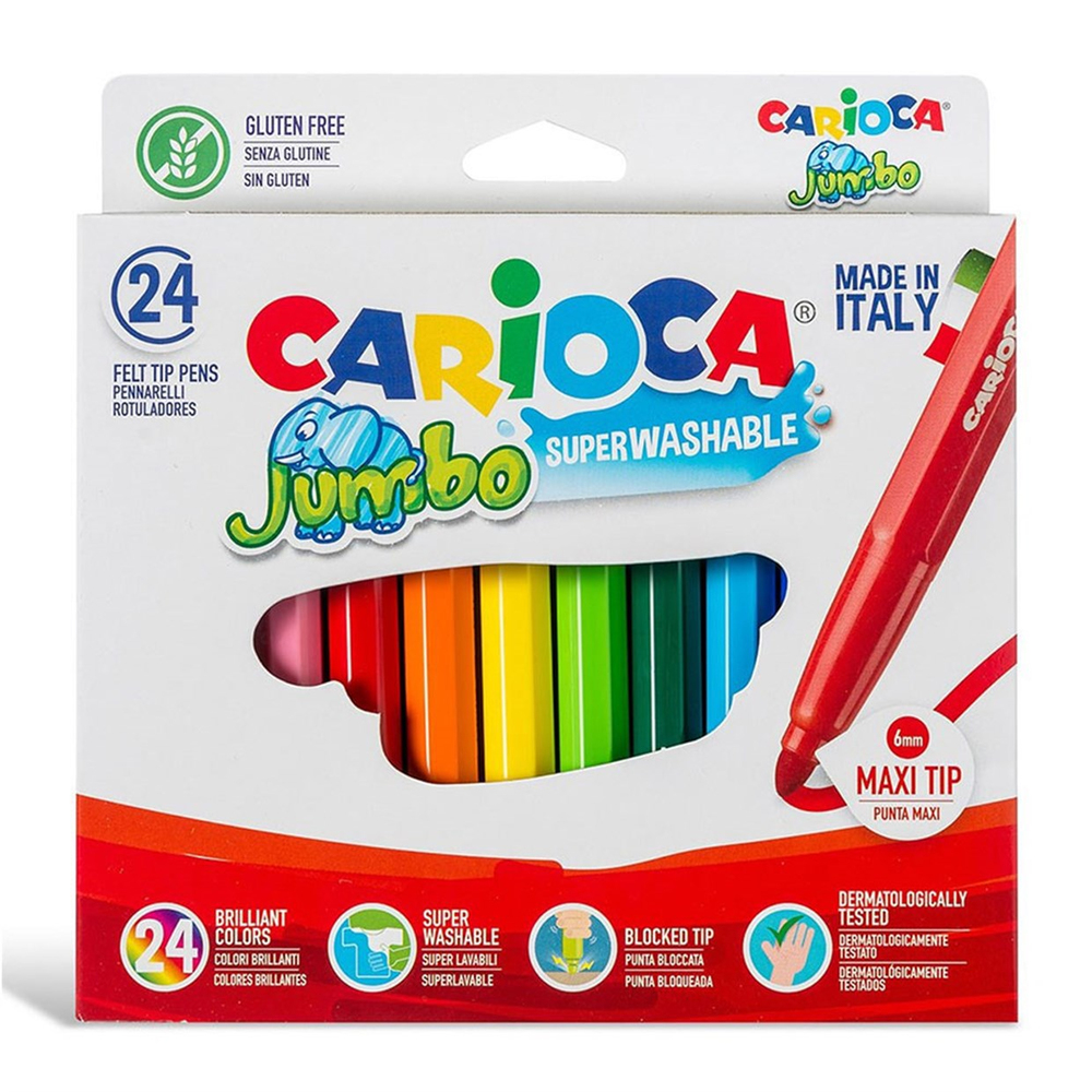 Carioca Jumbo Yıkanabilir Keçeli Boya Kalemi 24'lü