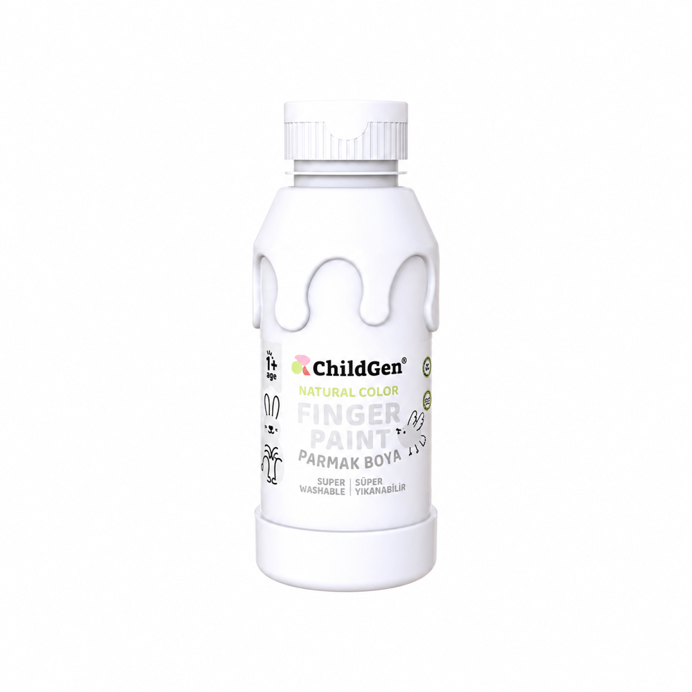 ChildGen Play Dough Süper Yıkanabilir Parmak Boya Süper Yıkanabilir Parmak Boya 350 ml Beyaz