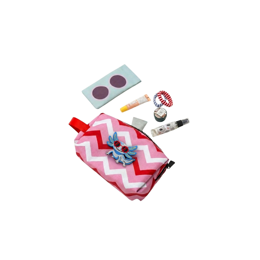 JantiFox Pembe Zigzag Desenli Çok Amaçlı Mini Çanta | Aksolotl 