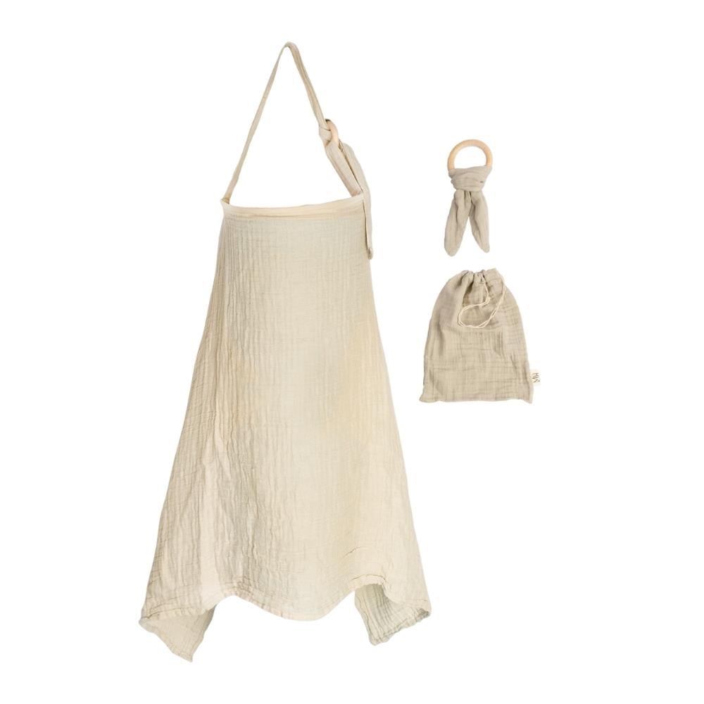 Münü Design Müslin Emzirme Örtüsü Seti Bej