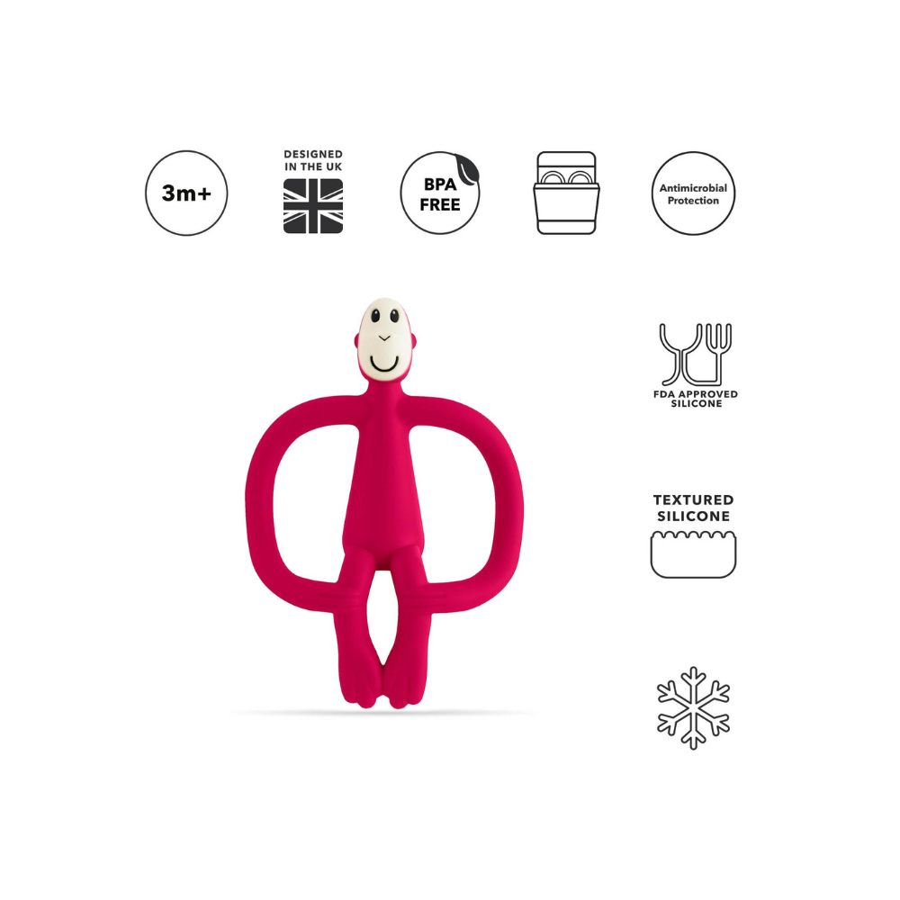 Matchstick Monkey Silikon Diş Kaşıyıcı Monkey Kırmızı