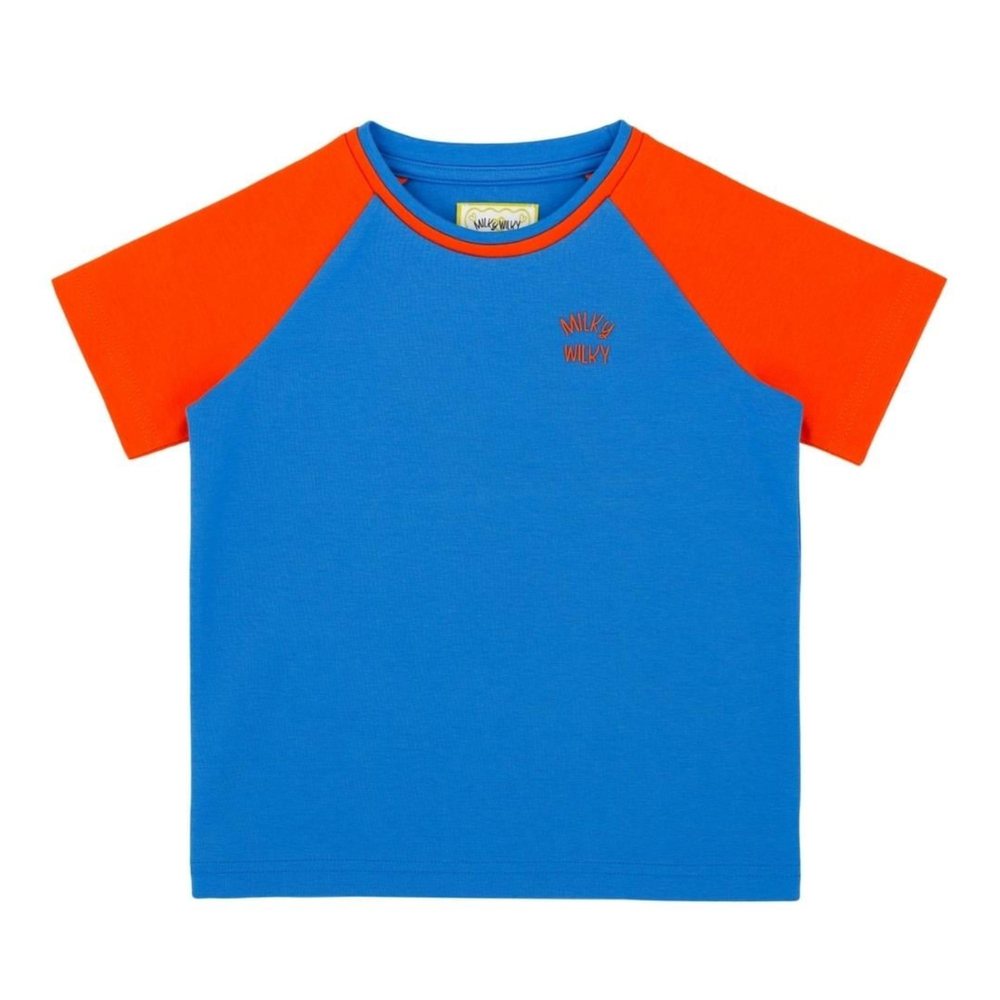 Milky Wilky Reglan Kollu Tişört Mavi Turuncu