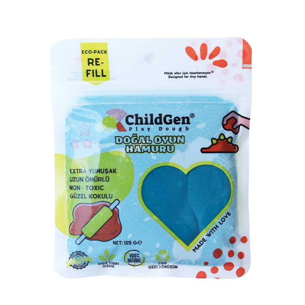 Childgen Play Dough Kartuş - 125gr Mavi Oyun Hamuru