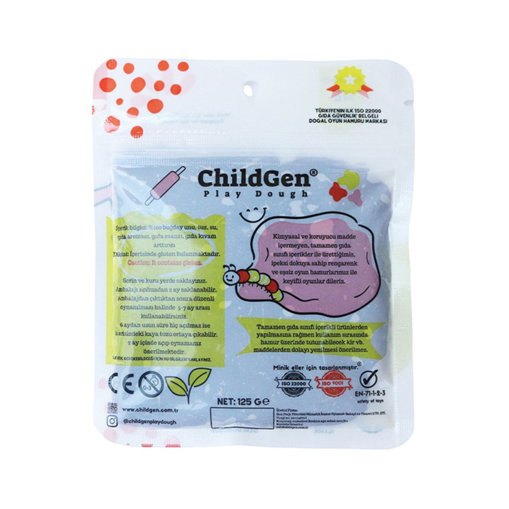 Childgen Play Dough Kartuş - 125gr Mor Oyun Hamuru