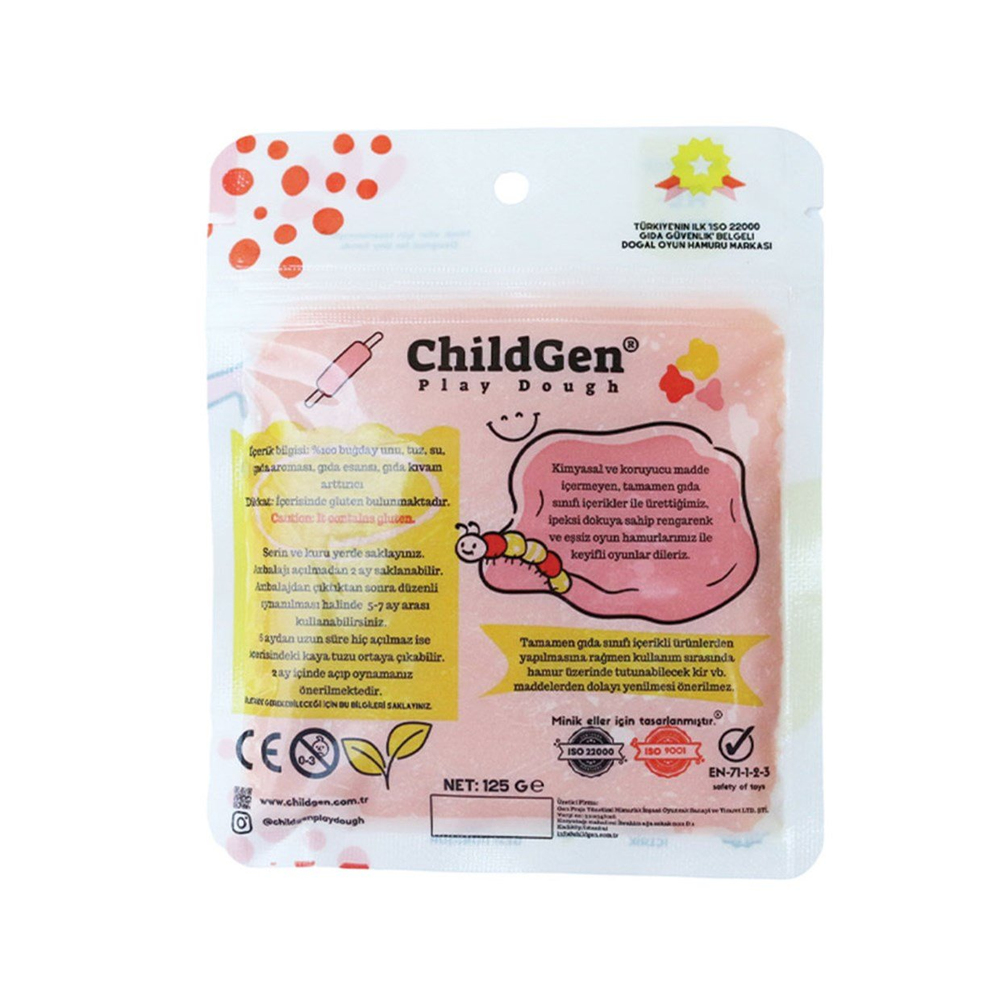 Childgen Play Dough Kartuş - 125gr Pembe Oyun Hamuru