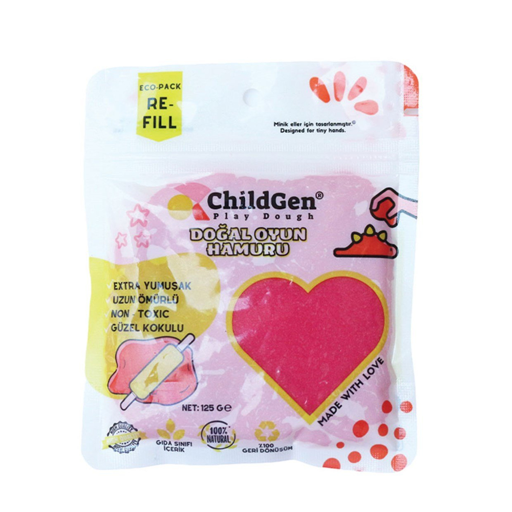Childgen Play Dough Kartuş - 125gr Pembe Oyun Hamuru